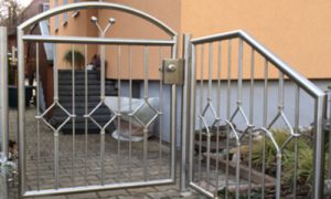 Gartenzaun, Silber, mit Tor